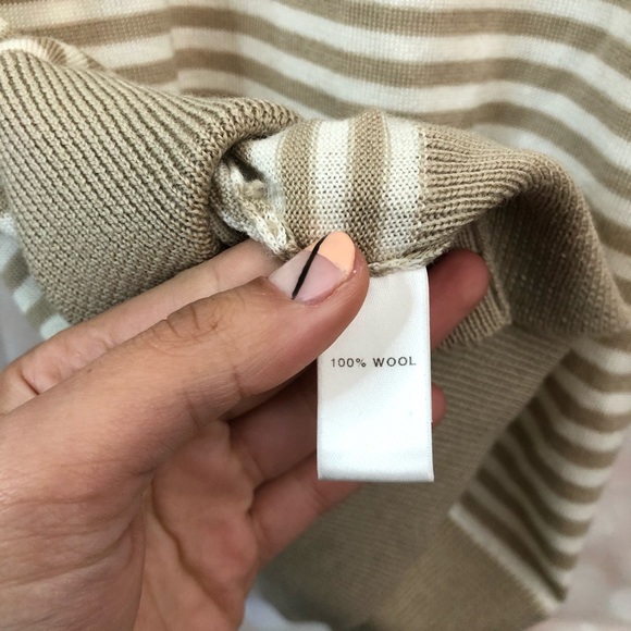 NWOT St. John | Striped V-Neck Wool Sweater - Picture 7 of 9